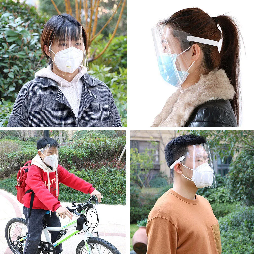10 Pieces Protective Hat New Adjustment Stretch Protective HD PET Anti-Fog Protective