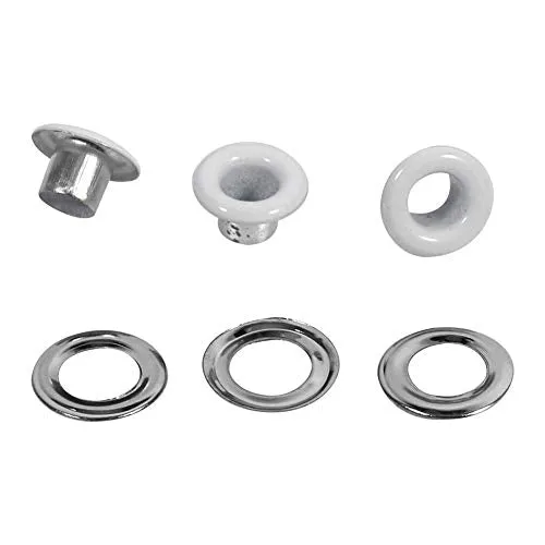100Sets Round Metal Eyelets Scrapbooking Card Hole Leather Craft Clothe Accessory 4mm (White)