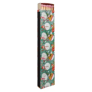 11.5" Long Safety Matches In Matchbox With Snowmen
