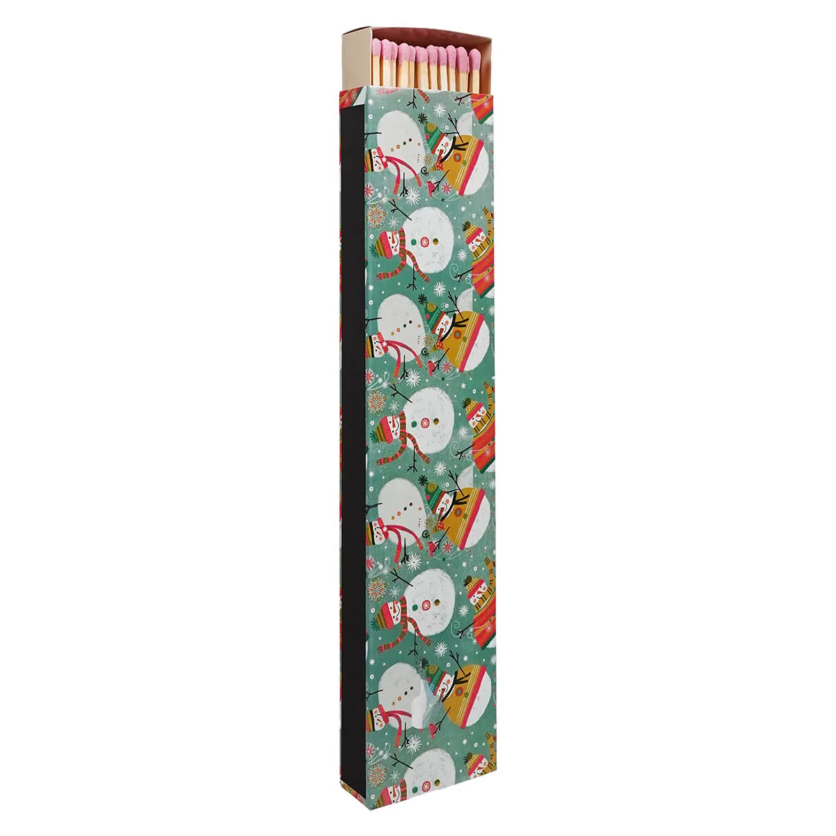 11.5" Long Safety Matches In Matchbox With Snowmen