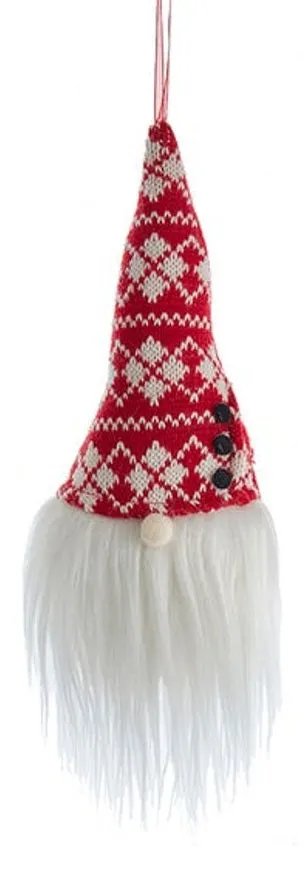 11" Gingham Holiday Gnome Head Ornament
