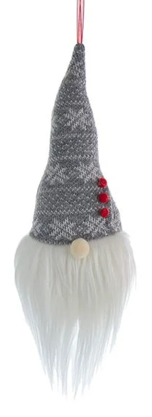 11" Gingham Holiday Gnome Head Ornament