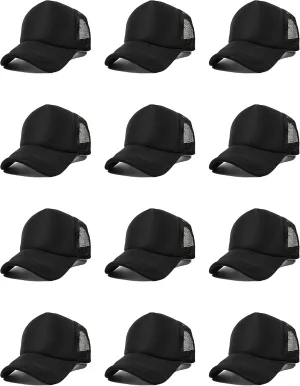 12 Pack Sublimation Hats for Men Blank Trucker Hats Bulk Snapback Mesh Women Baseball Caps DIY Custom 18 Colors