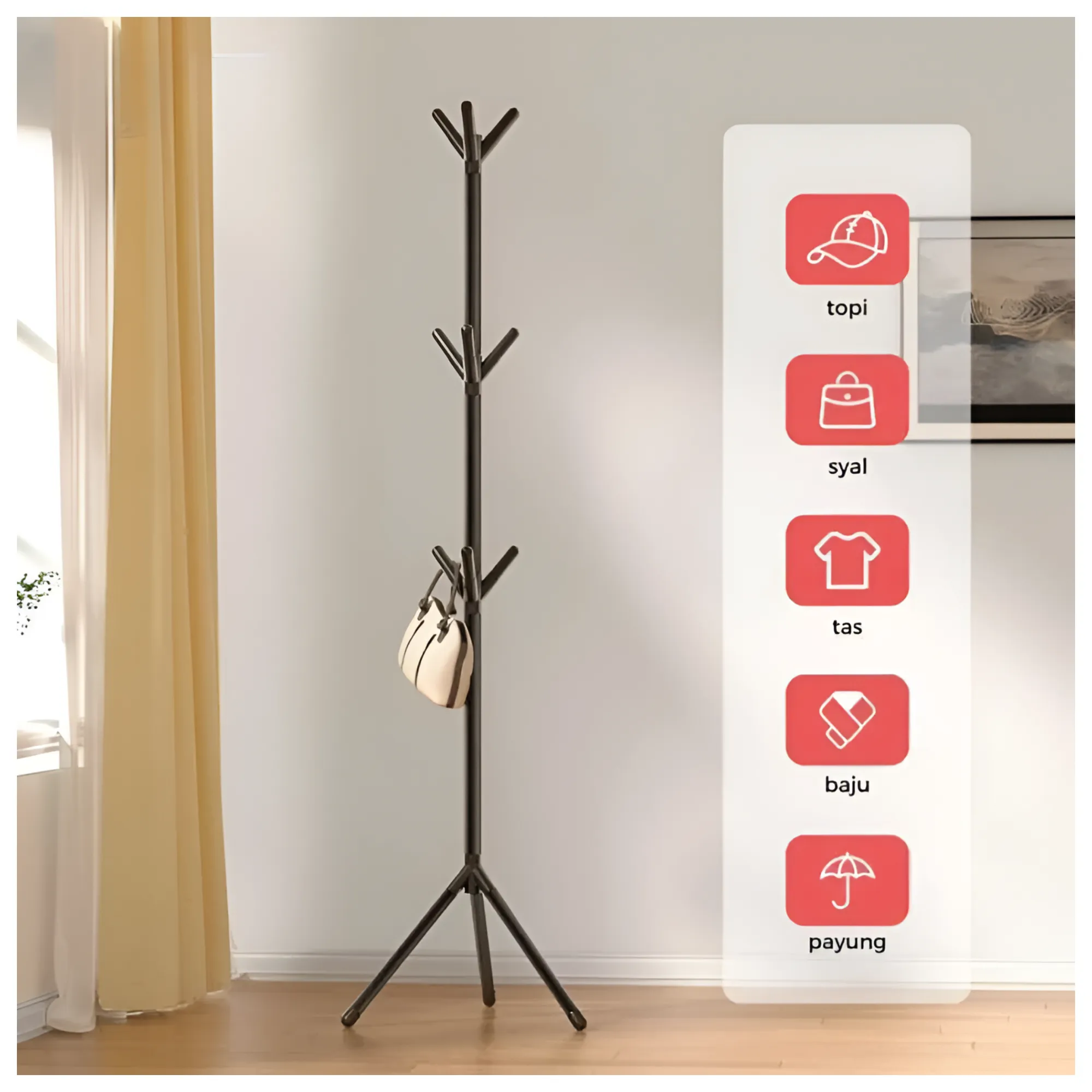 120cm Vertical Tree Branch Shape Clothes Rack For Hats And Accessories F57-8-1825