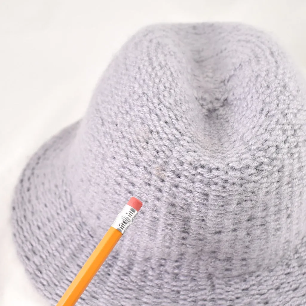 1970s Gray Knit Vintage Fedora Hat