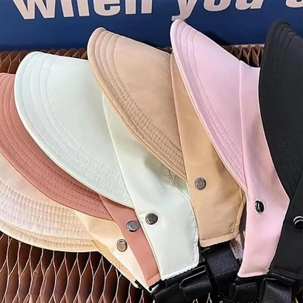 2024 New Outdoor Uv Protection Hollow Top Sun Hat, Women's Outdoor Uv Protection Hollow Top Wide Brim Sun Hat