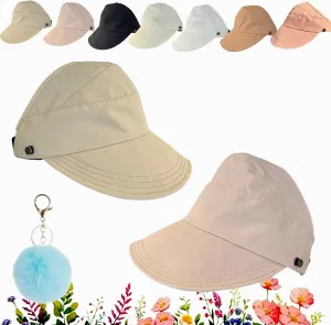 2024 New Outdoor Uv Protection Hollow Top Sun Hat, Women's Outdoor Uv Protection Hollow Top Wide Brim Sun Hat