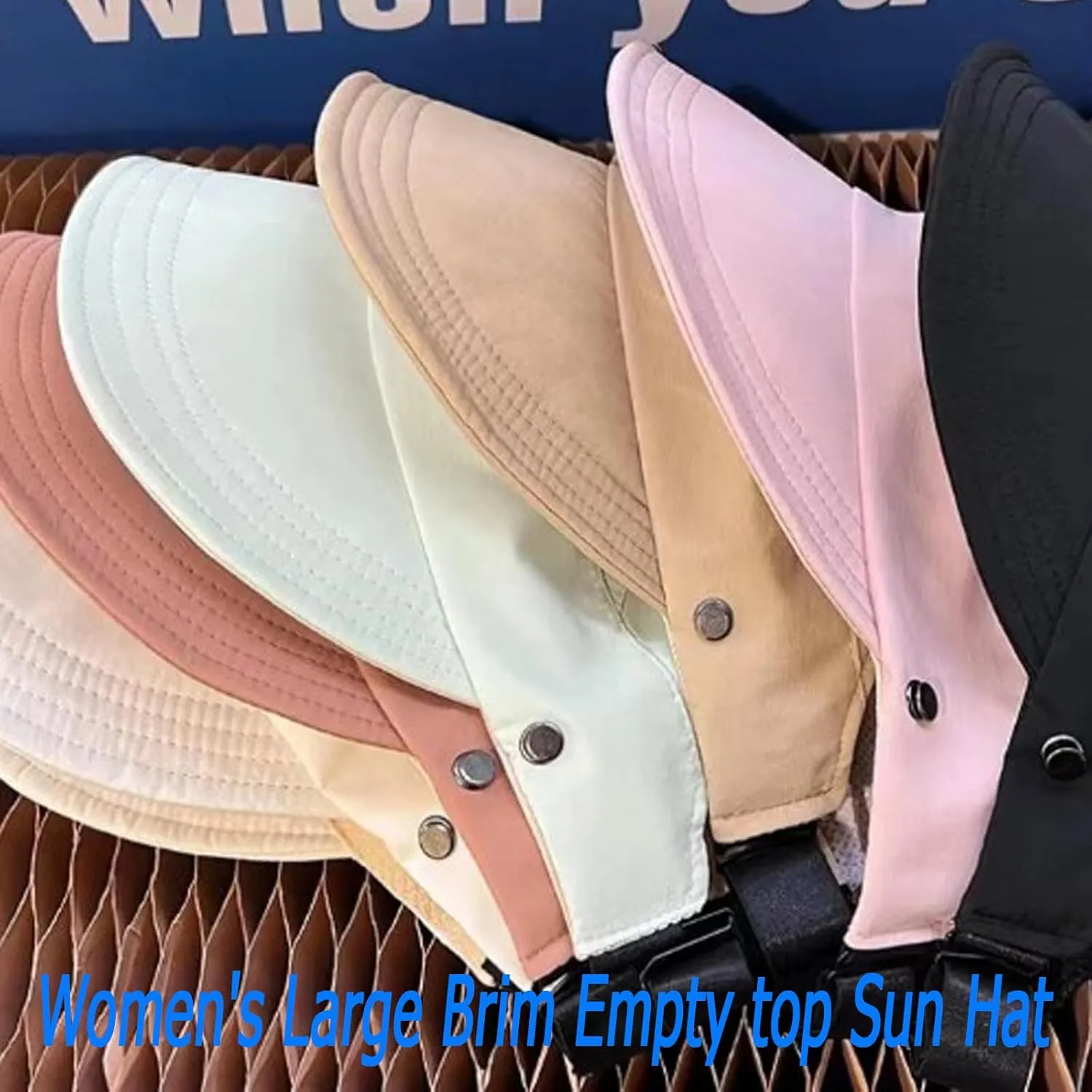 2024 New Women's Large Brim UV Protection Empty Top Sun Hat,Outdoor UV Protection Widened Brim Hollow Top Sun Hat for Women