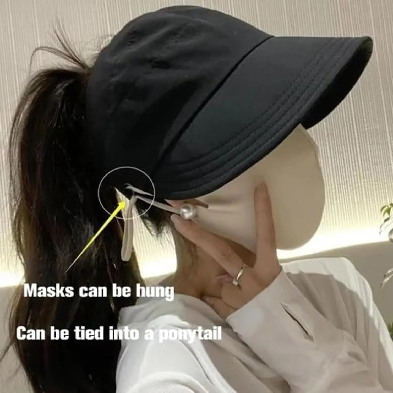 2024 New Women's Large Brim UV Protection Empty Top Sun Hat,Outdoor UV Protection Widened Brim Hollow Top Sun Hat for Women