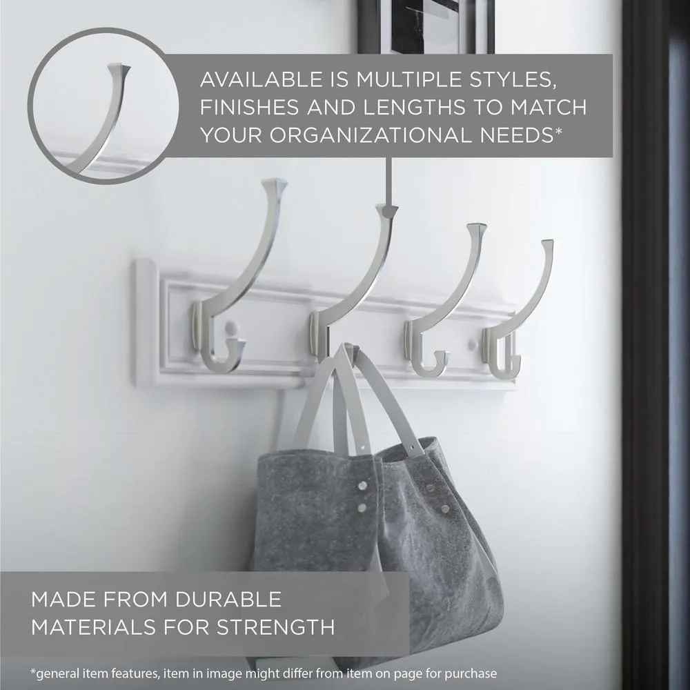 24 in. Graywash and Matte Black Hook Rack
