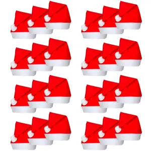 24-Pack Santa Claus Christmas Hats - Premium Polyester Felt, Perfect for Holiday Parties & Festive Fun