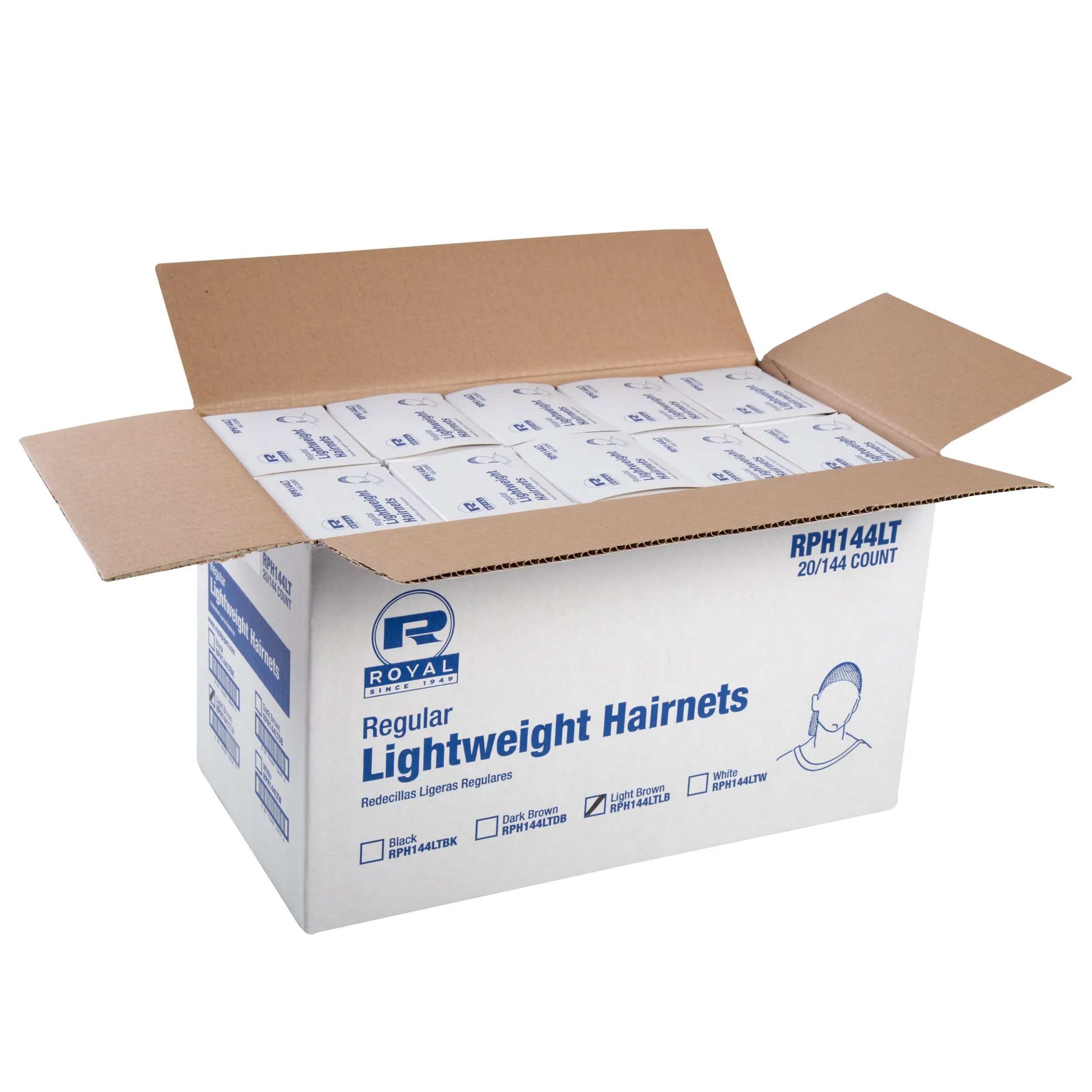 24" Light Brown Latex Free Light Weight Hairnets, Case of 2,880