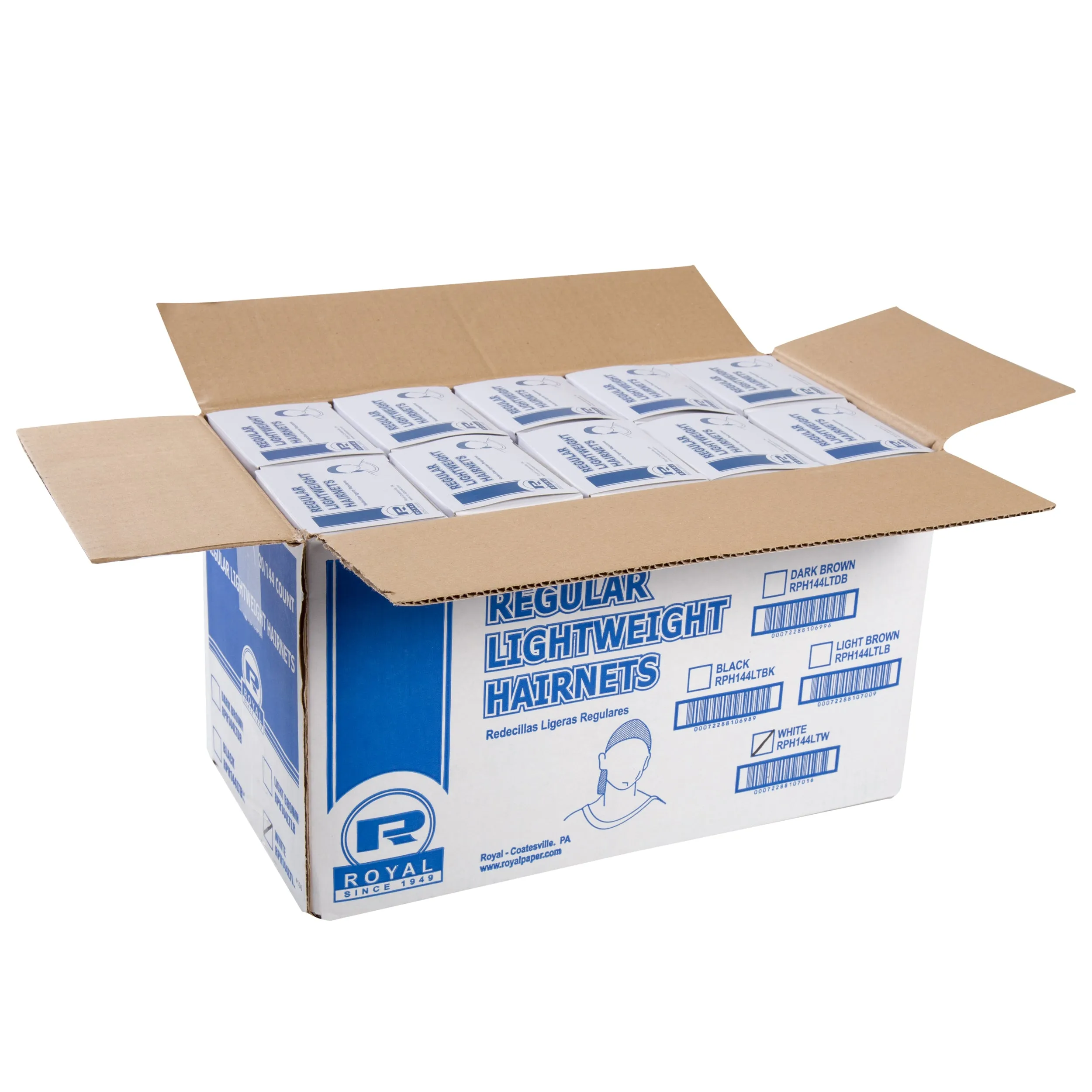 24" White Latex Free Light Weight Hairnets, Case 2,880