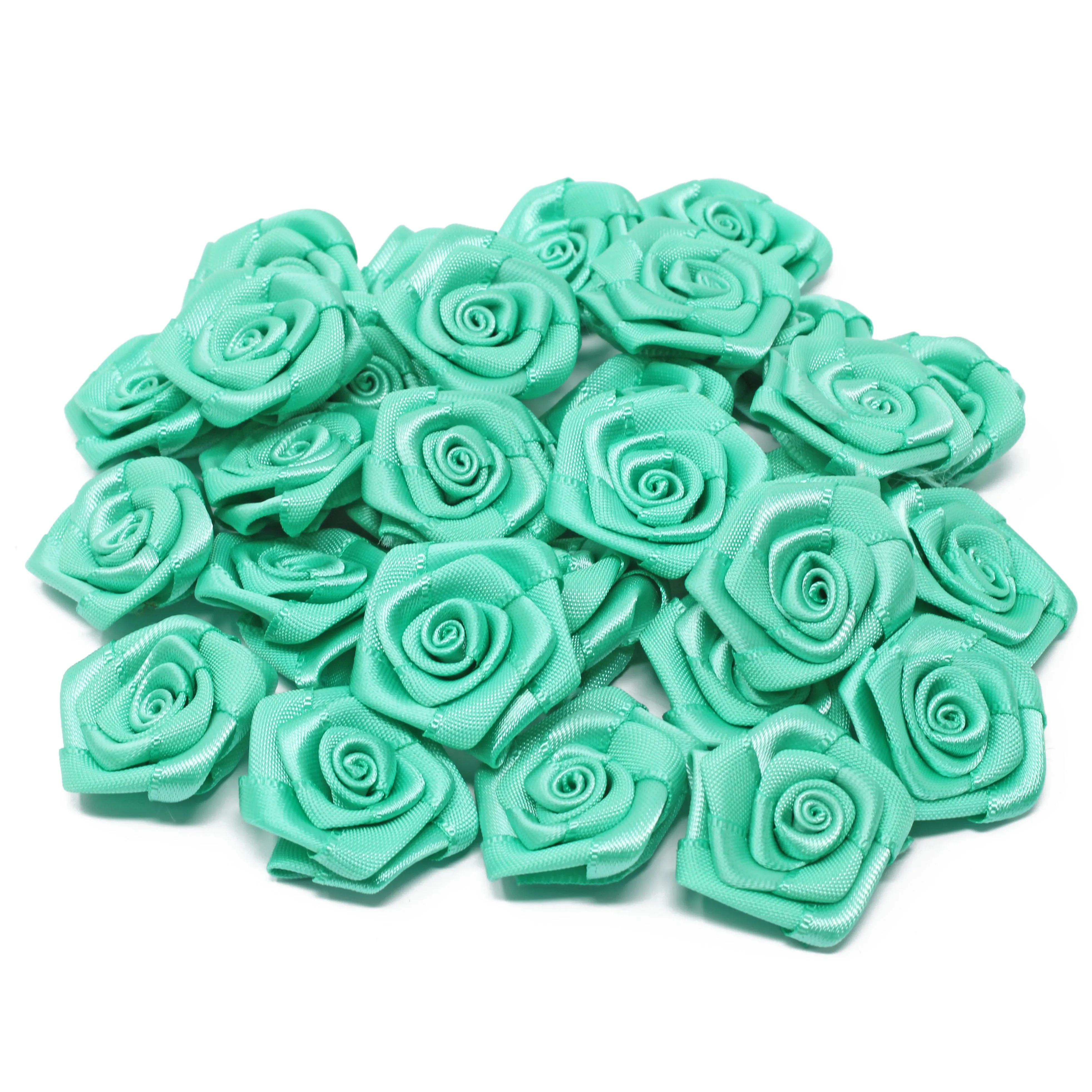 25mm Satin Ribbon Rose Flowers