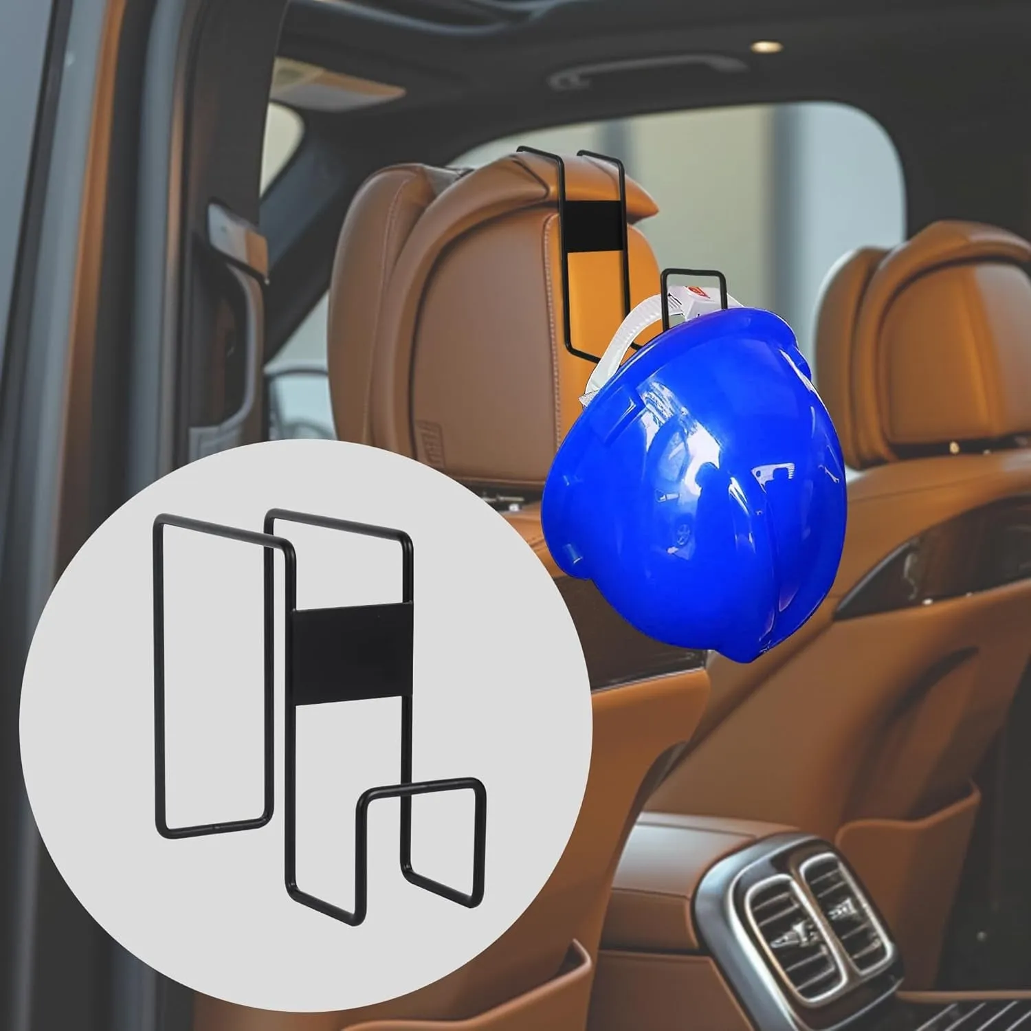2Pcs Cowboy Hard Hat Holder for Truck Seat,Heavy Duty Car Hat Rack for Truck,Hard Hat Hanger for Truck,Hard Hat Caddy,Hard Hat Hooks for Truck.