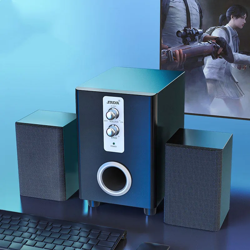 3 in 1 Home Speaker 3.5mm Wired Computer Speakers HD Sound USB Powered Sound Box | Brodtica.com