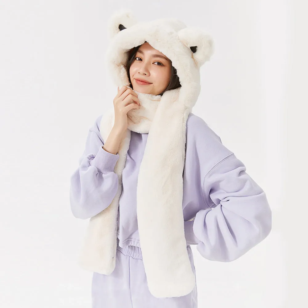 3-in-1 Multi-Functional Cute Animal Hat with Scarf and Mitten Combo