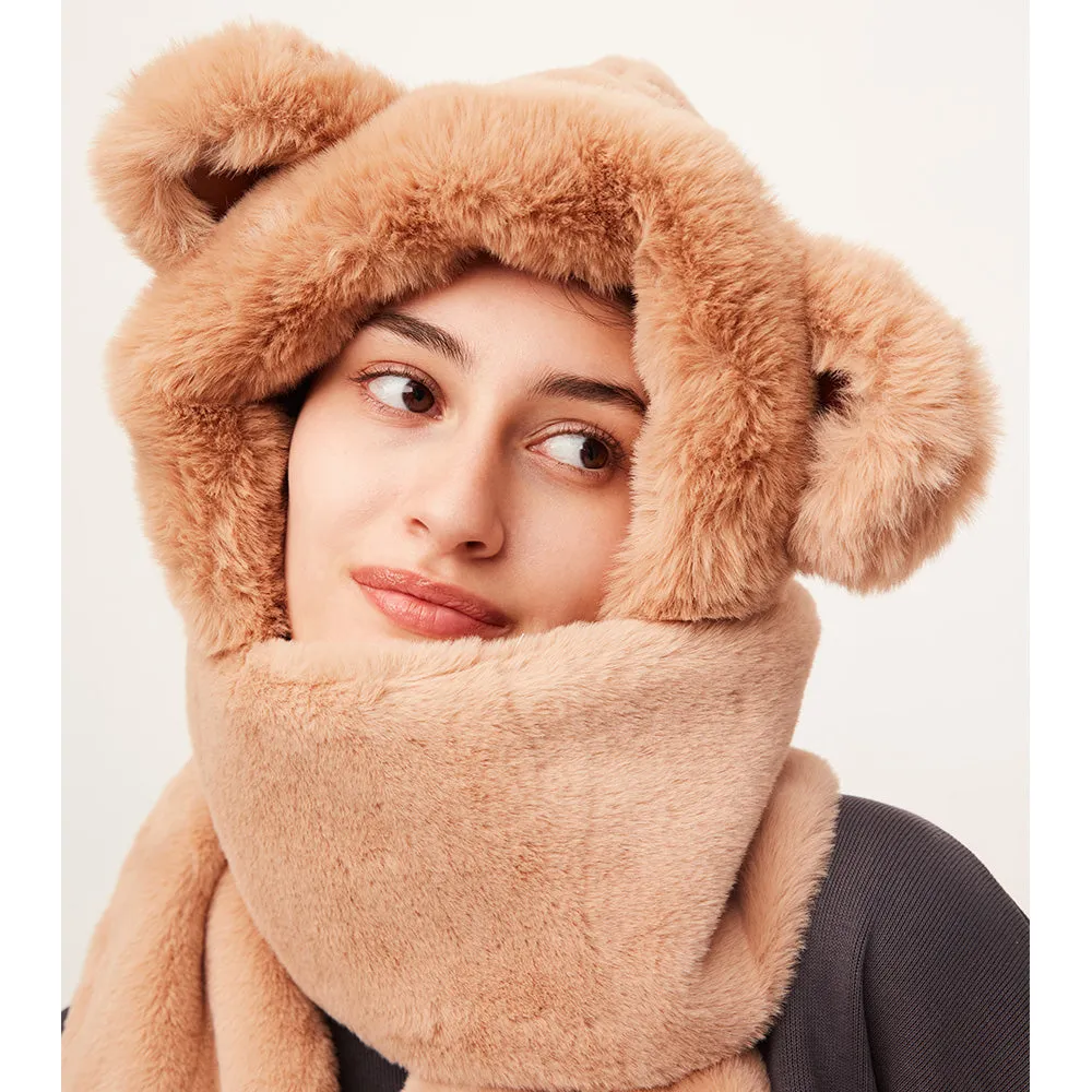 3-in-1 Multi-Functional Cute Animal Hat with Scarf and Mitten Combo