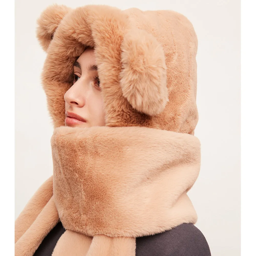 3-in-1 Multi-Functional Cute Animal Hat with Scarf and Mitten Combo
