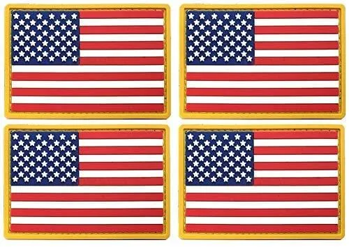 4 Pack Military Army US USA Flag Patch Emblem PVC United States of America Tactical Morale Patch for Hats Backpacks Caps Jackets   More