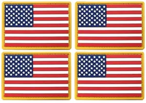4 Pack Military Army US USA Flag Patch Emblem PVC United States of America Tactical Morale Patch for Hats Backpacks Caps Jackets   More