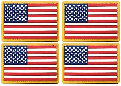 4 Pack Military Army US USA Flag Patch Emblem PVC United States of America Tactical Morale Patch for Hats Backpacks Caps Jackets   More