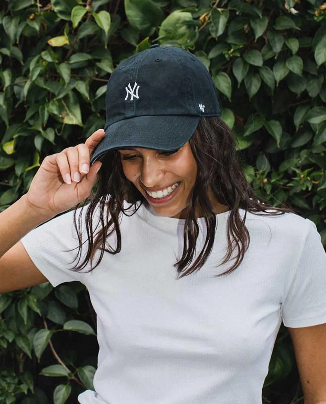 47 Brand - New York Yankees Base Runner Clean Up Hat - Black/White