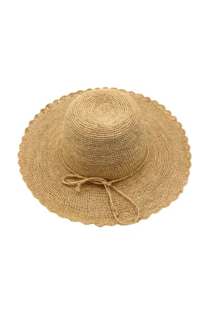 4" Brim Genevieve Crochet Straw Sun Hats with Lace Weave Edge