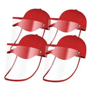 4X Outdoor Protection Hat Anti-Fog Pollution Dust Protective Cap Full Face HD Shield Cover Kids Red