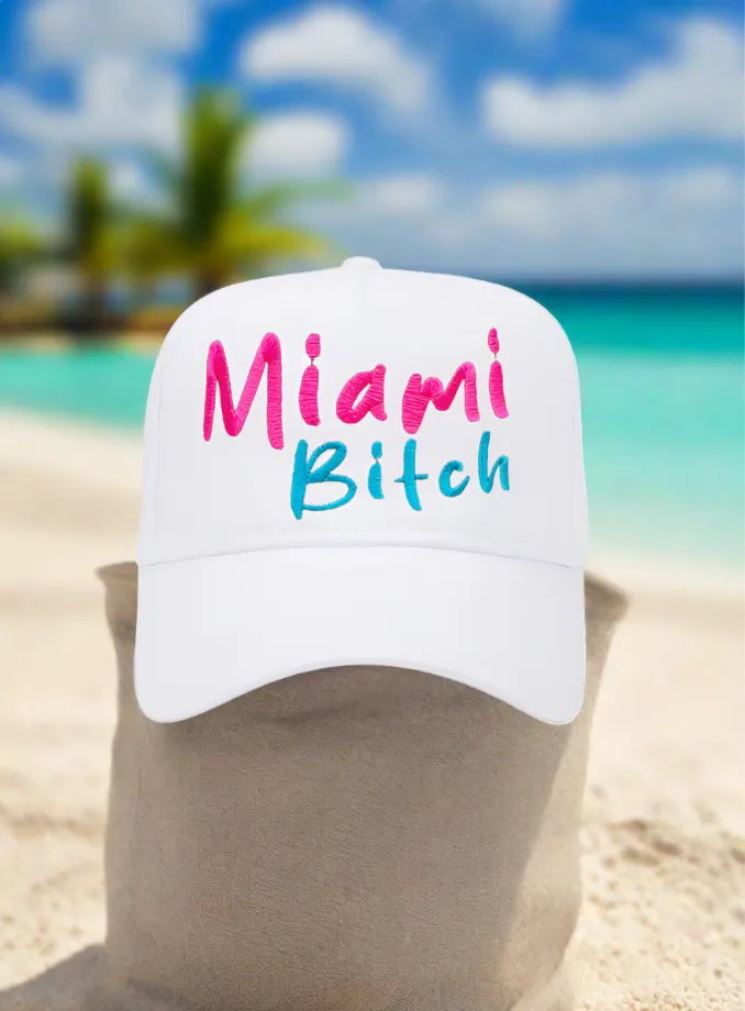 5 Panel Mid Profile Baseball Cap Miami Bitch