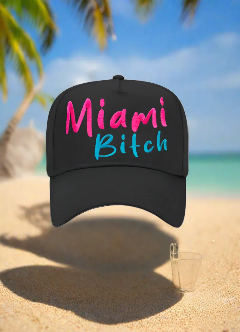 5 Panel Mid Profile Baseball Cap Miami Bitch