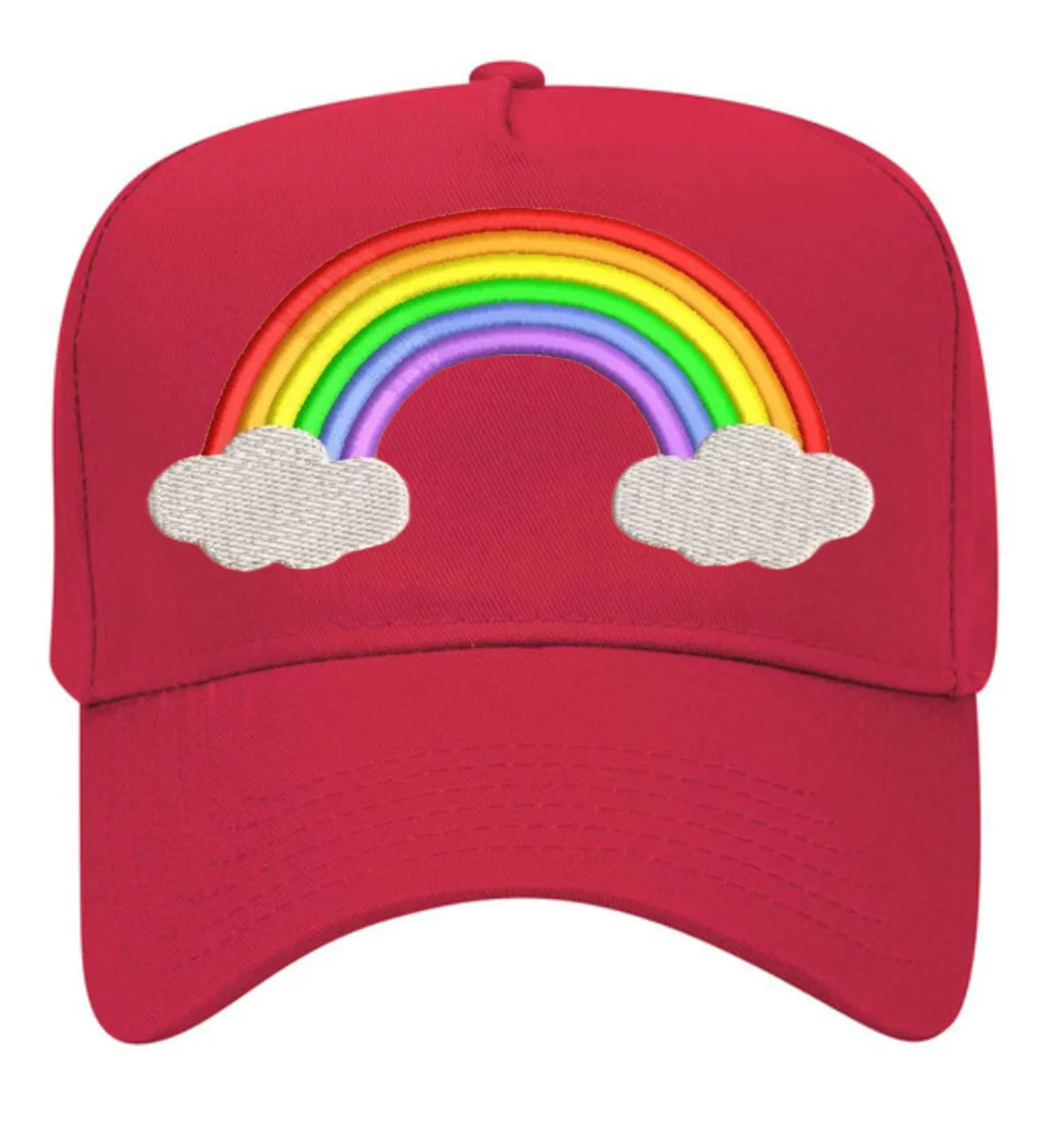5 Panel Mid Profile Baseball Cap Rainbow Flag
