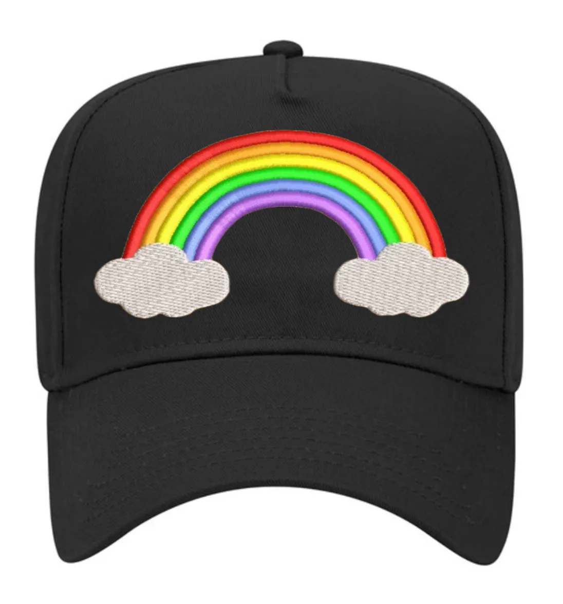 5 Panel Mid Profile Baseball Cap Rainbow Flag