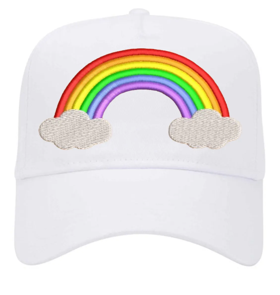 5 Panel Mid Profile Baseball Cap Rainbow Flag
