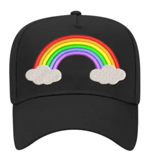 5 Panel Mid Profile Baseball Cap Rainbow Flag