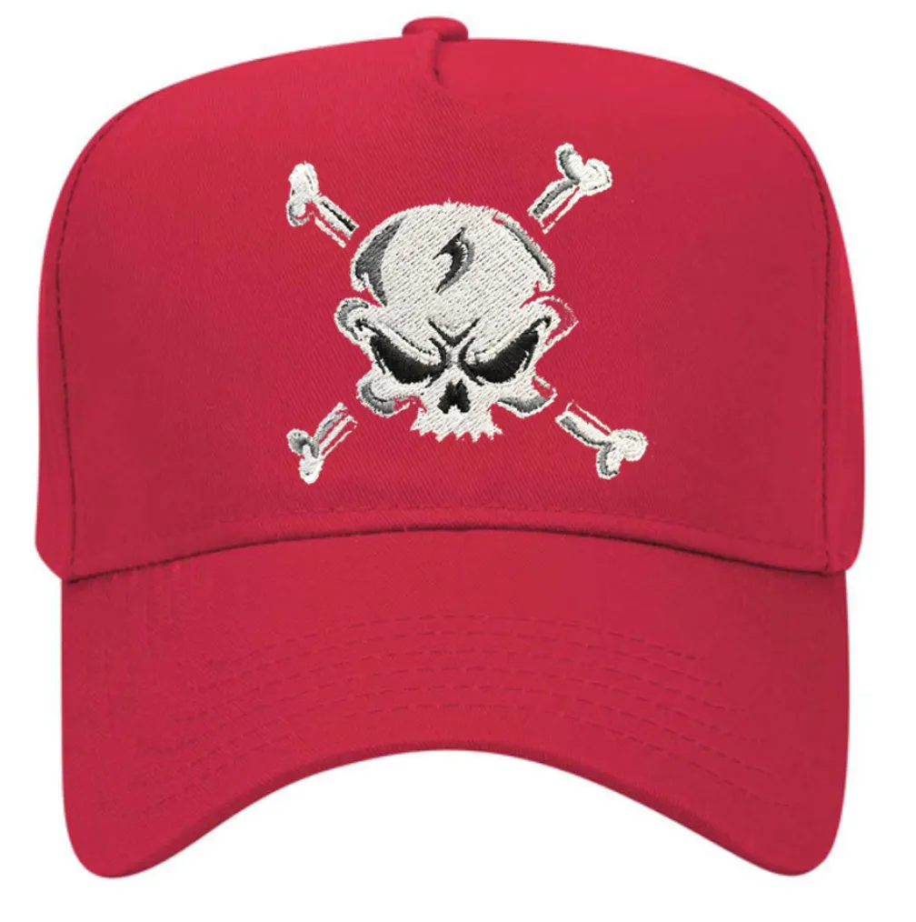 5 Panel Mid Profile Baseball Cap Skull