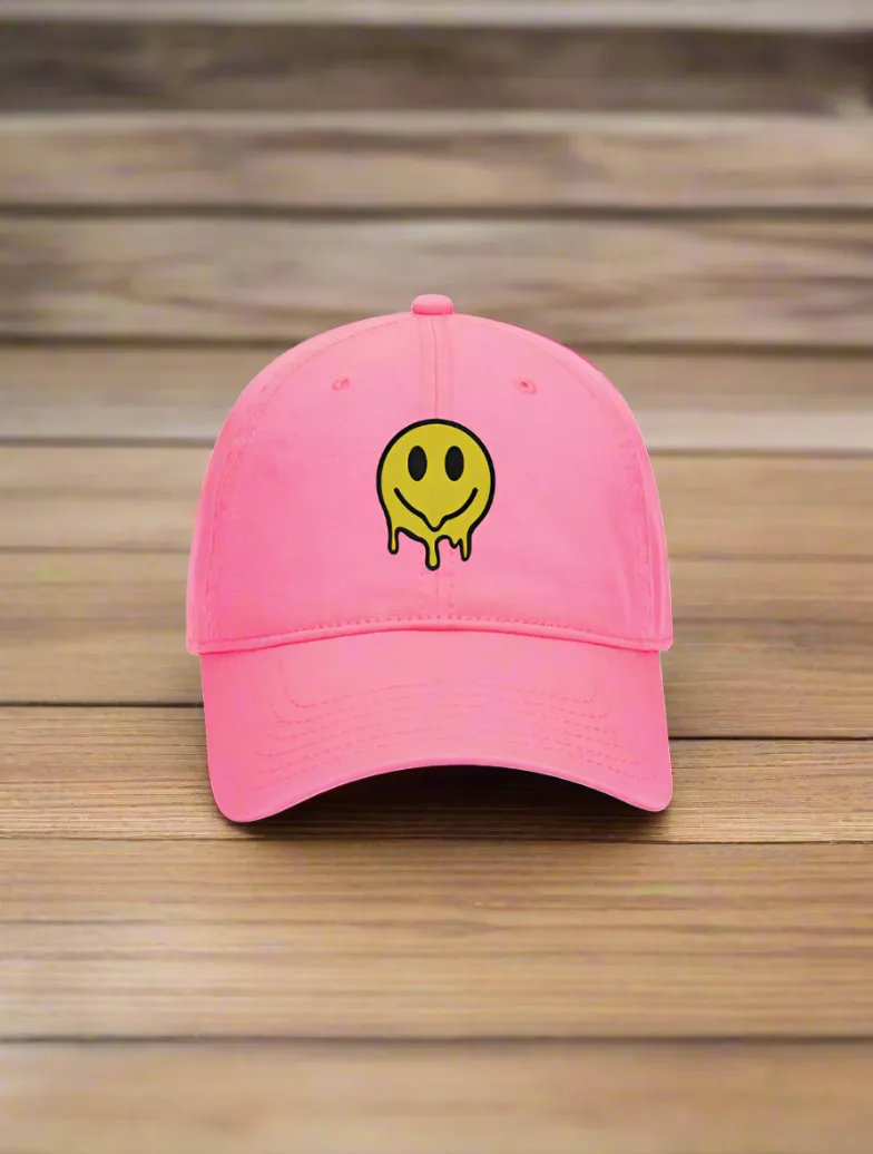 5 Panel Mid Profile Baseball Cap Smile Melted