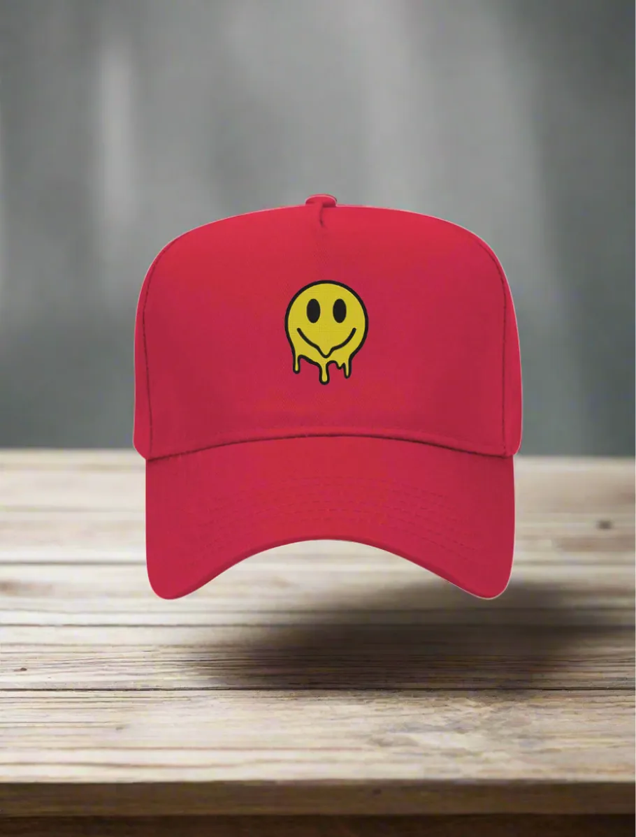 5 Panel Mid Profile Baseball Cap Smile Melted