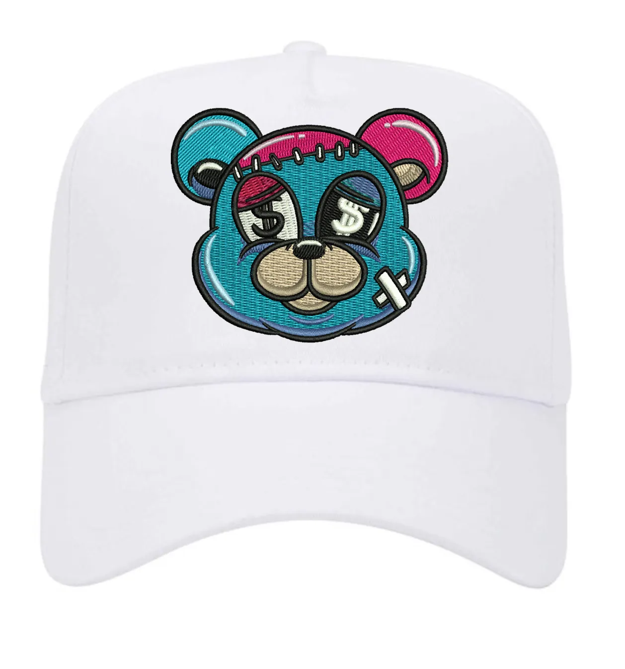 5 Panel Mid Profile Baseball Cap Teddy Money Sign Colorful