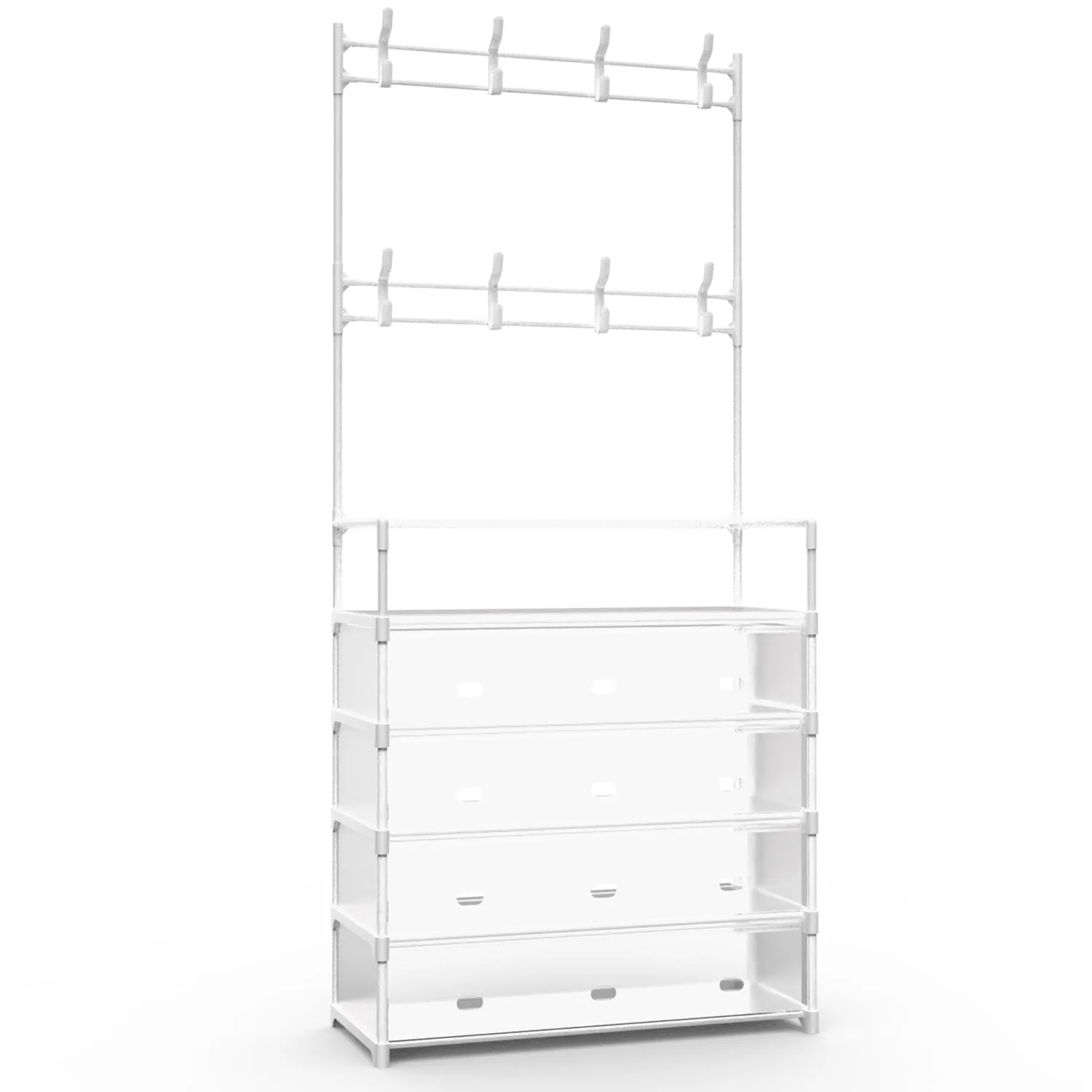5-Tier Dustproof Entryway Hall Tree Coat and Shoe Rack