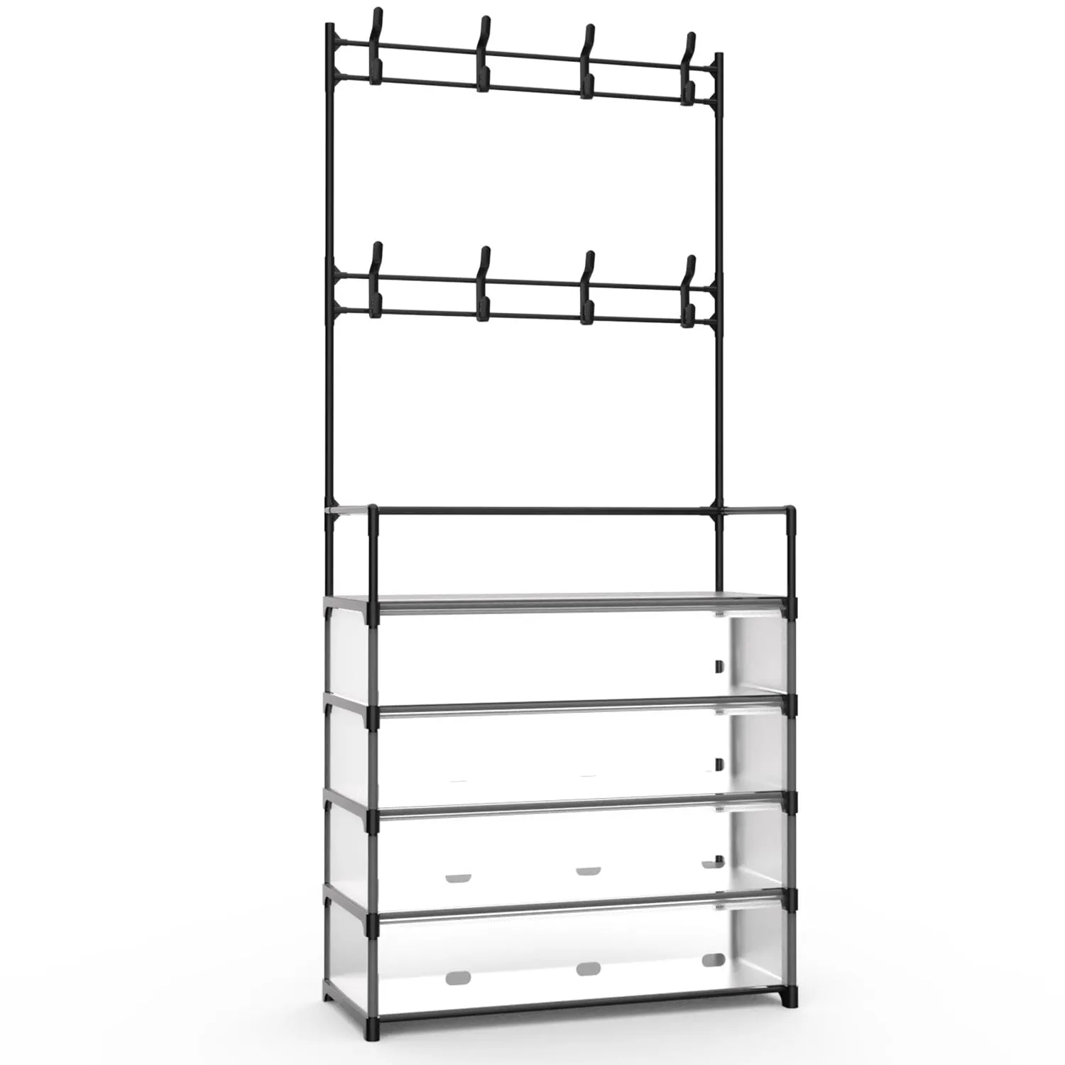 5-Tier Dustproof Entryway Hall Tree Coat and Shoe Rack