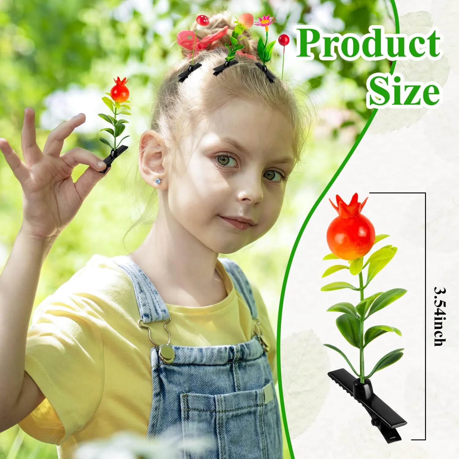 50 Pcs Sprout Clips Fruit Plant Hairpins Apple Peach Orange Hair Clips Fruit Hair Accessories Gift for Women Girls Kids Party School（Fruit）