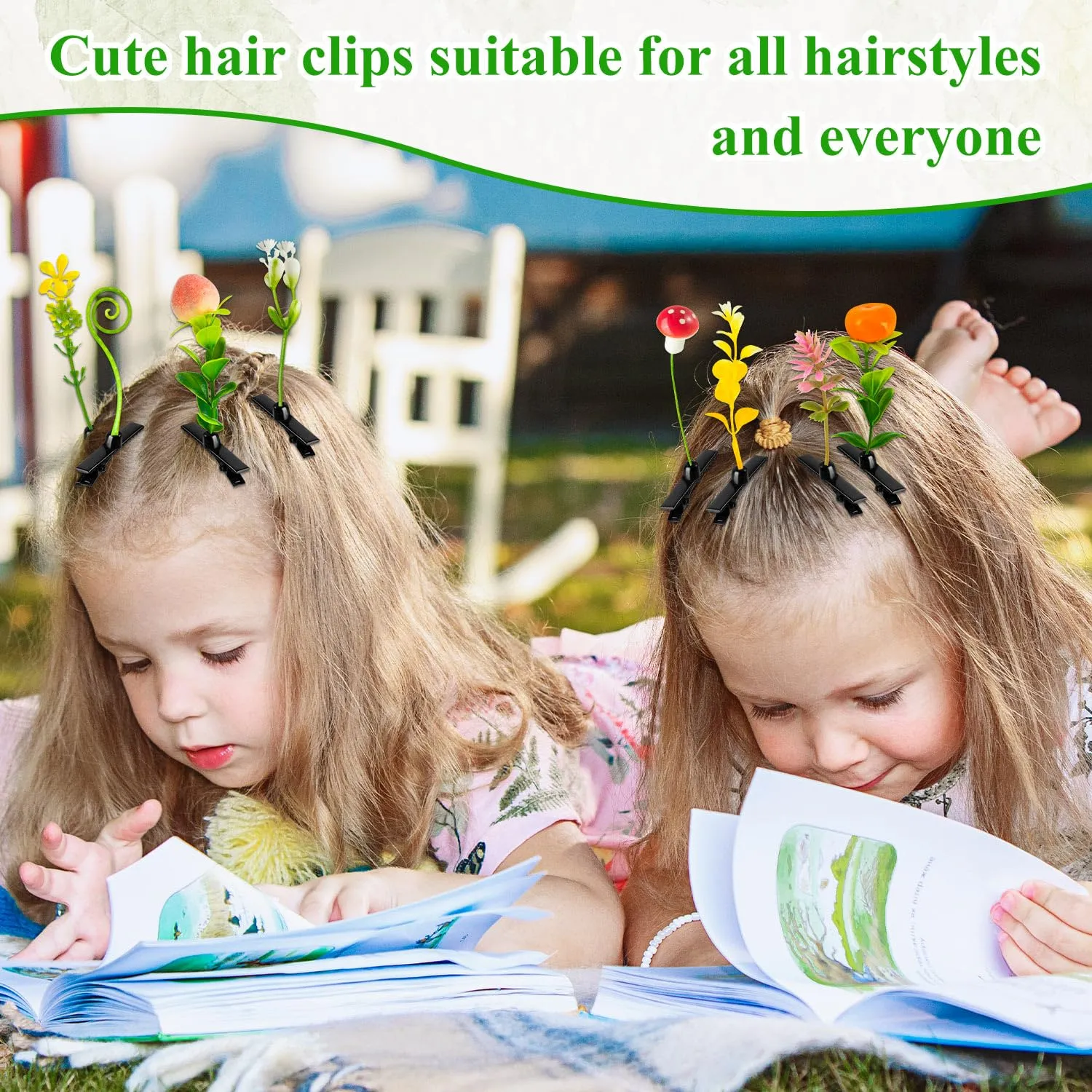 50 Pcs Sprout Clips Fruit Plant Hairpins Apple Peach Orange Hair Clips Fruit Hair Accessories Gift for Women Girls Kids Party School（Fruit）