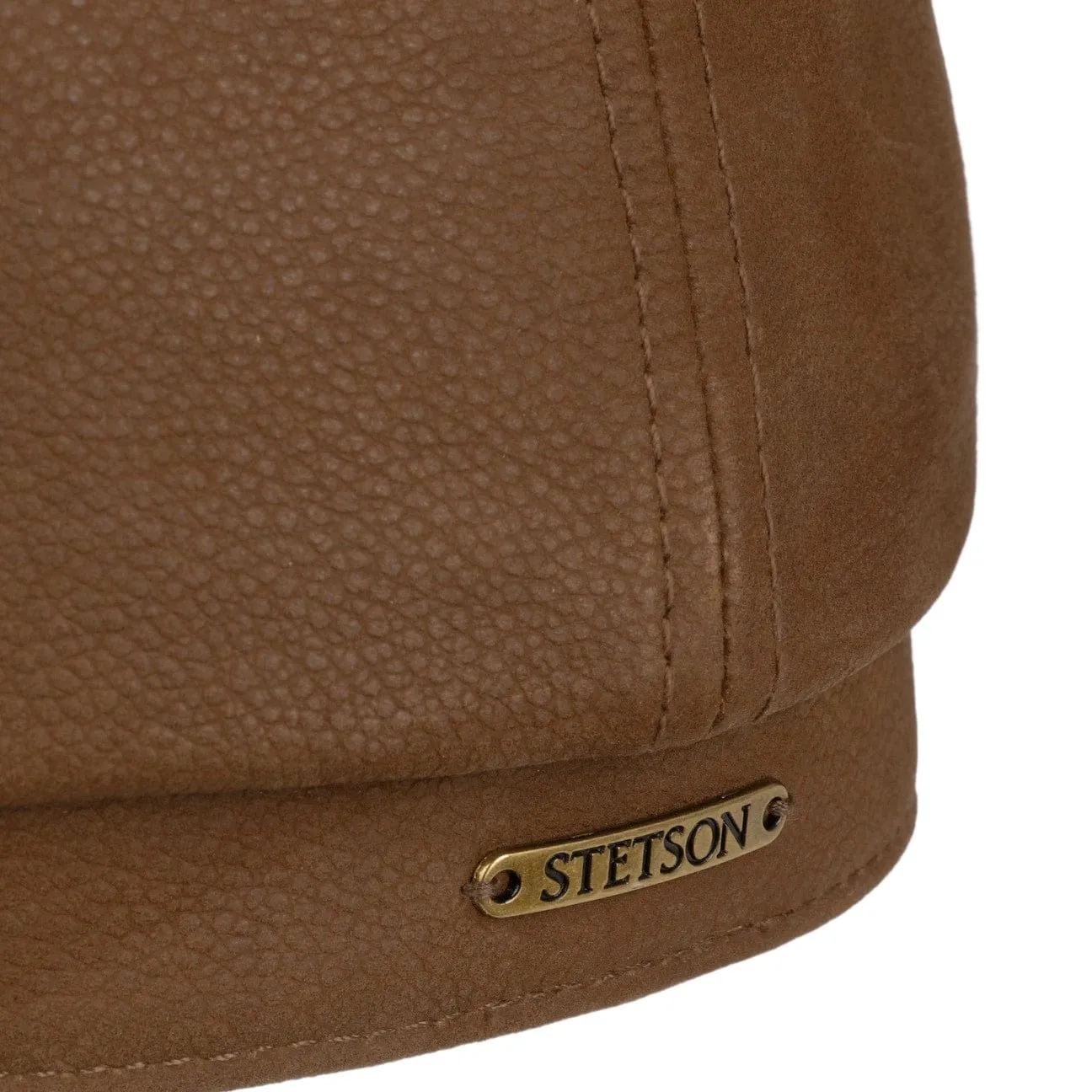 6 Panel Calf Leather Flat Cap by Stetson