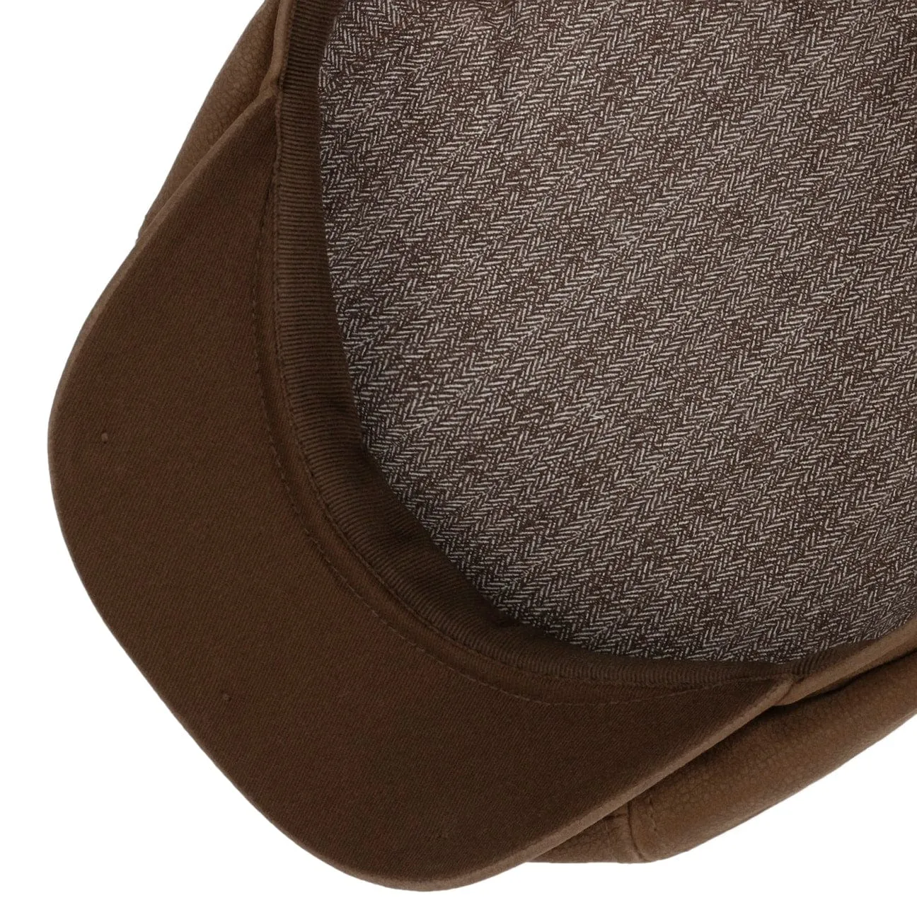6 Panel Calf Leather Flat Cap by Stetson