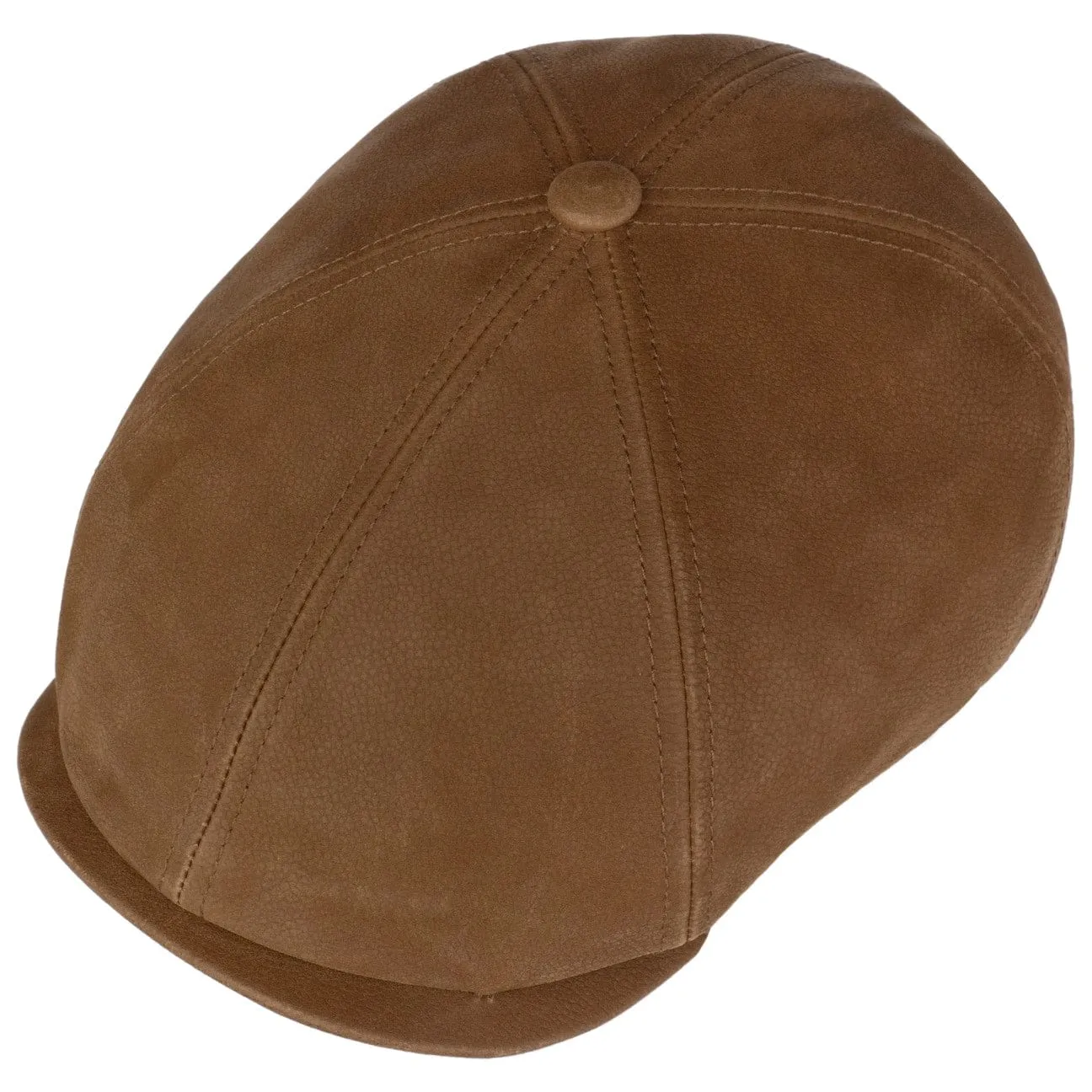 6 Panel Calf Leather Flat Cap by Stetson