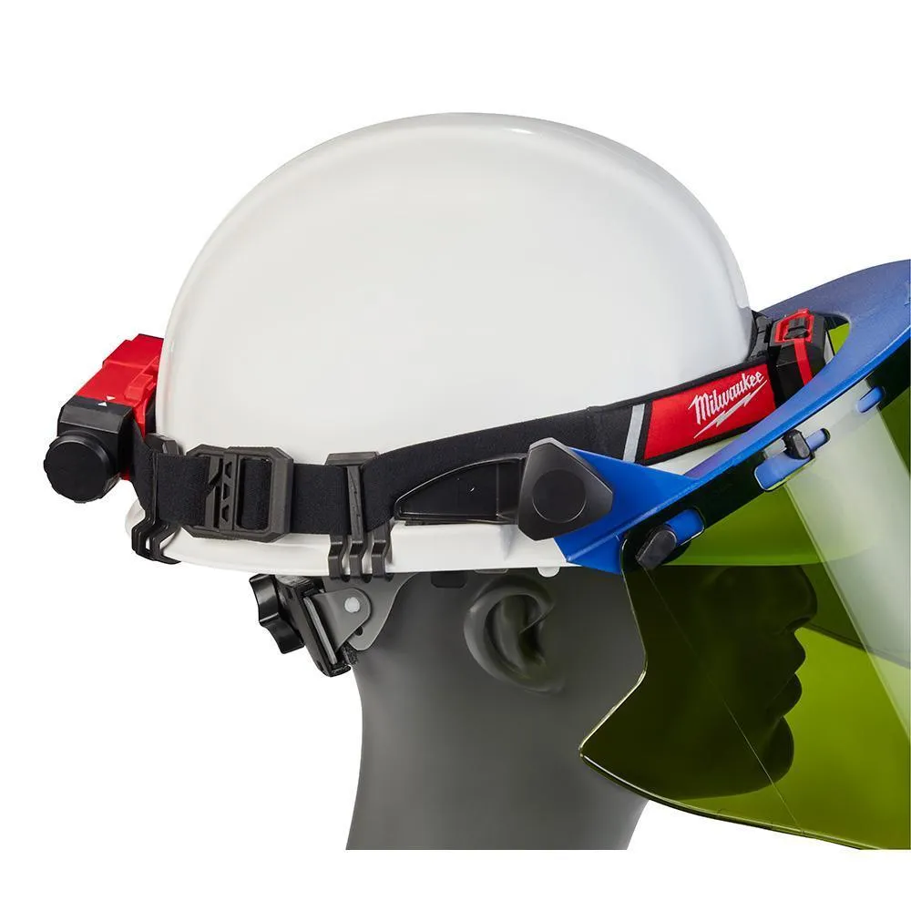600 Lumens LED USB Rechargeable Low-Profile Hard Hat Headlamp w/BOLT White Type 1 Class C Full Brim Vented Hard Hat
