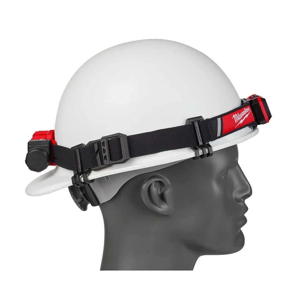 600 Lumens LED USB Rechargeable Low-Profile Hard Hat Headlamp w/BOLT White Type 1 Class C Full Brim Vented Hard Hat