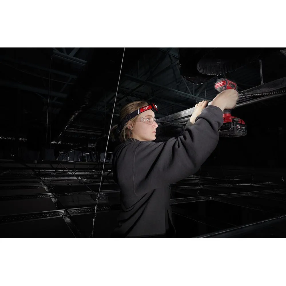 600 Lumens LED USB Rechargeable Low-Profile Hard Hat Headlamp w/BOLT White Type 1 Class C Full Brim Vented Hard Hat