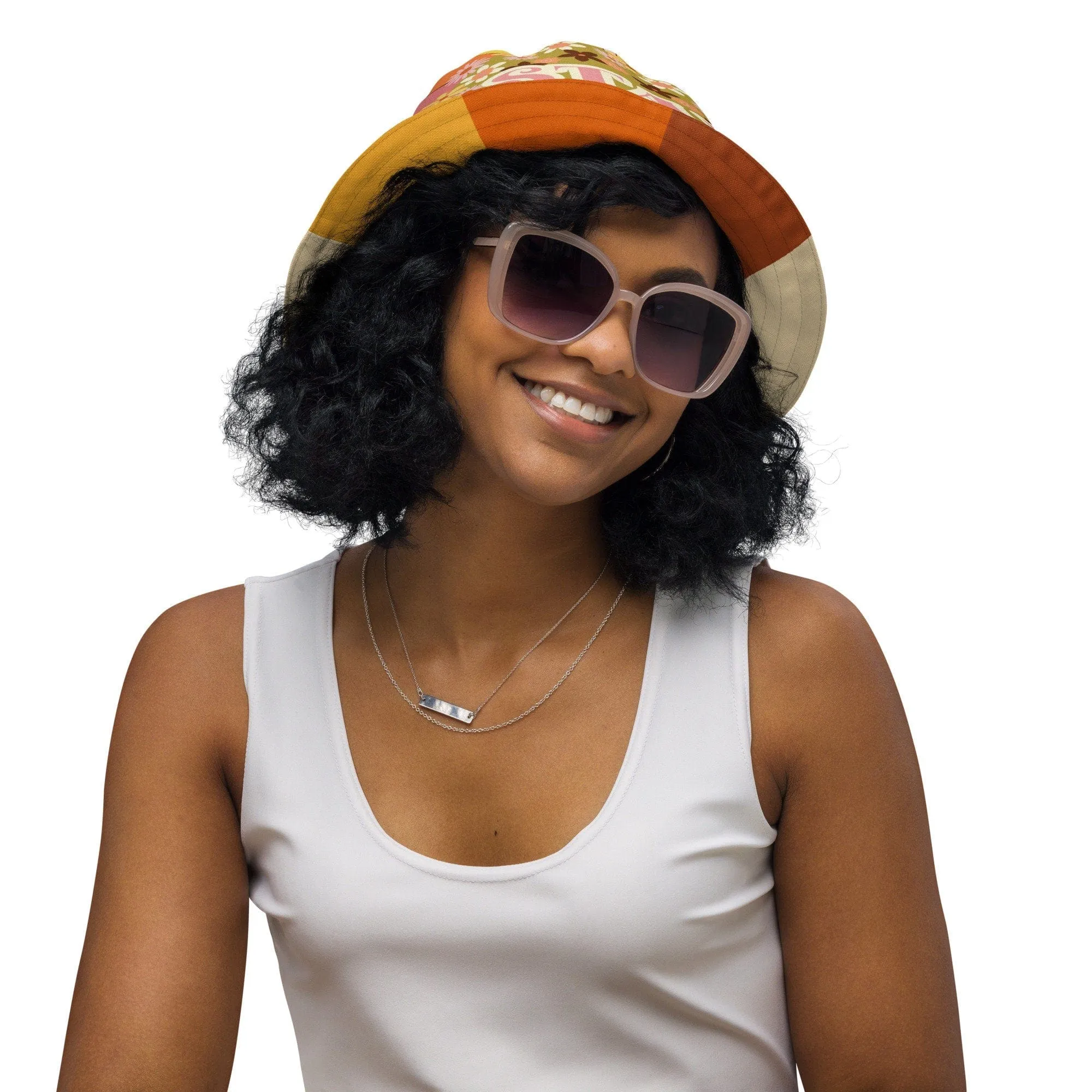 70s Groovy Hippie Sunkissed Reversible Bucket Hat